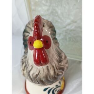 Vintage Rooster Hand painted and a Decorated Round Stand